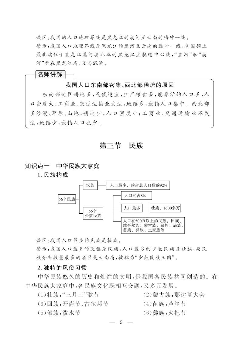 【八上地理】全册知识背记手册（人教版）